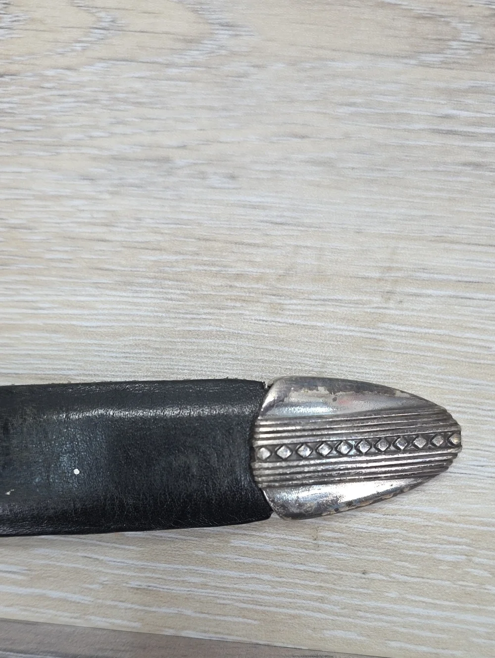 Brighton Onyx Black Leather Belt w/ woven Design & Silver Accents & Buckle 56